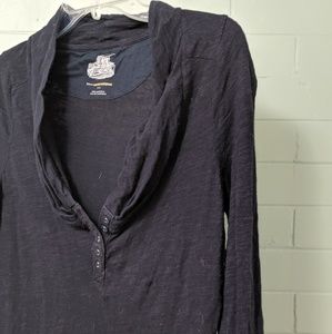 Pilcro Anthropologie blue 3/4 sleeve Henley